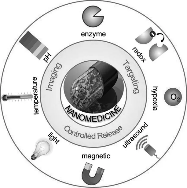 Figure 1.1 Schematic illustration of stimuli-responsive nanomedicine.