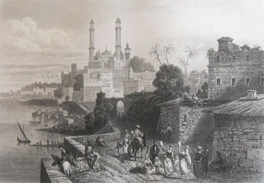 Plate 1.1 “Benares,” steel-engraving ca. 1864, France. Reproduced courtesy of Michael S. Dodson.