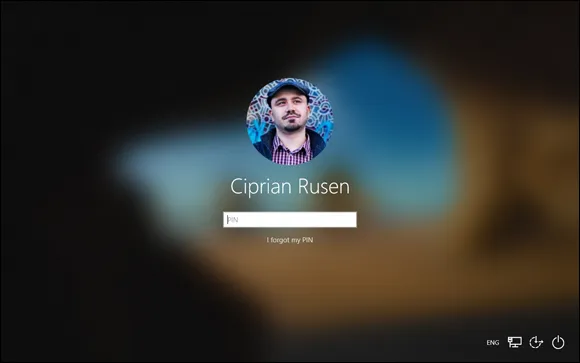 Snapshot of the Windows 10 login screen.