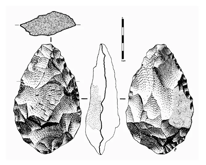 Una bifaz vista desde diversas perspectivas.