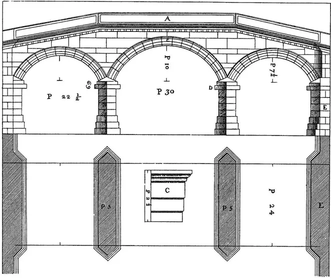 Figure 1-10 Bridge at Vicenza over the Rerone (from Four Books of Architecture, by Andrea Palladio, Book 111, chapter XV, plate 12).