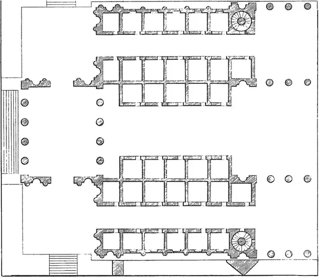 Figure 1-7b Stone bridge of Palladio’s invention, plan (from Four Books of Architecture, by Andrea Palladio, Book III, chapter XIII, plate 9).