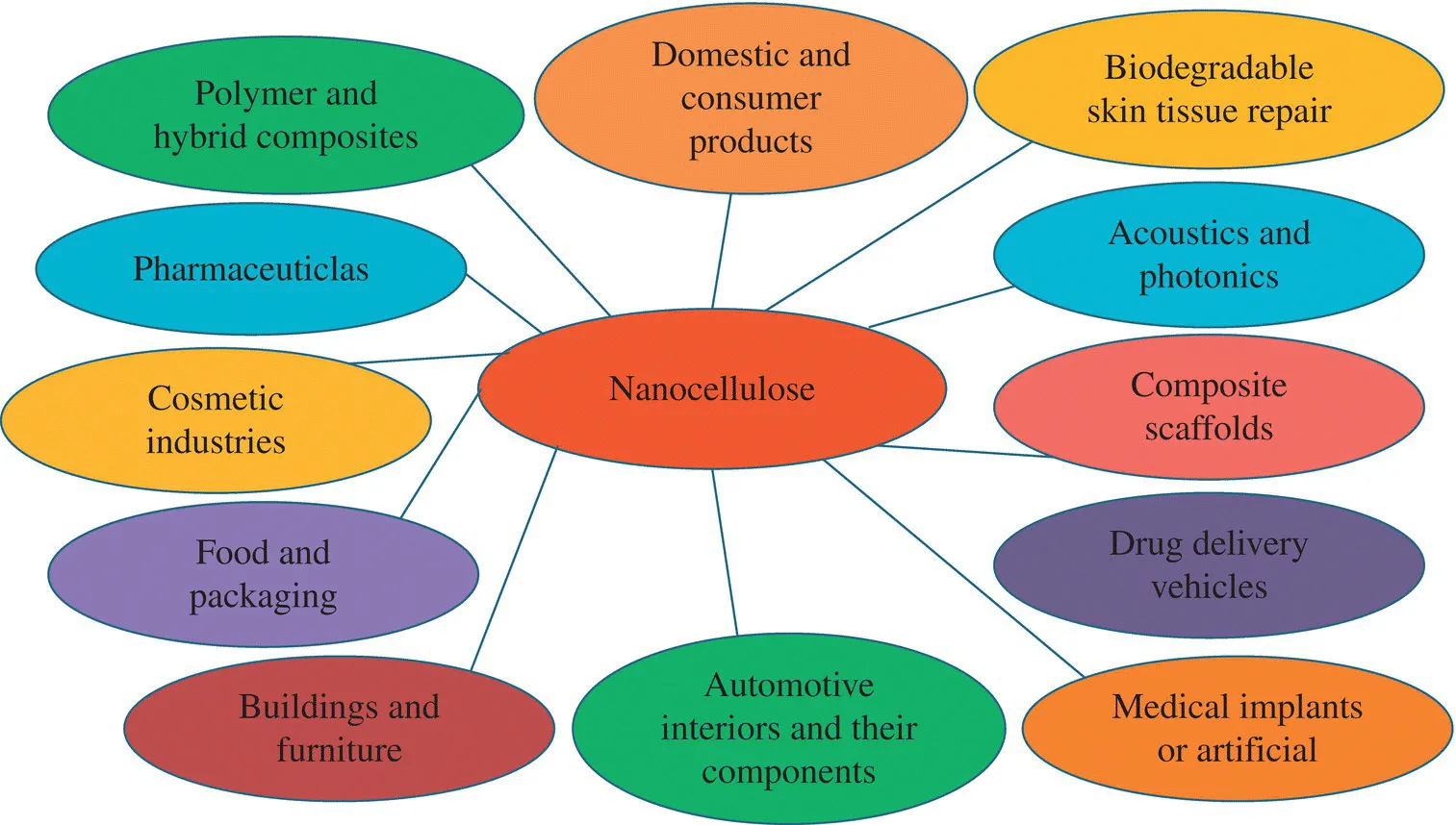Schematic illustration of nanocellulose applications.