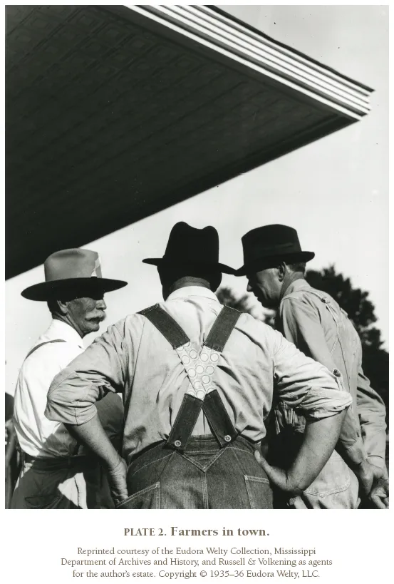 Image: PLATE 2. Farmers in town. Reprinted courtesy of the Eudora Welty Collection, Mississippi Department of Archives and History, and Russell & Volkening as agents for the author’s estate. Copyright © 1935–36 Eudora Welty, LLC.