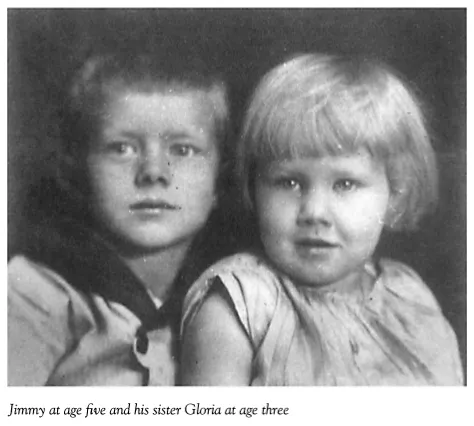 Image: Jimmy at age five and his sister Gloria at age three