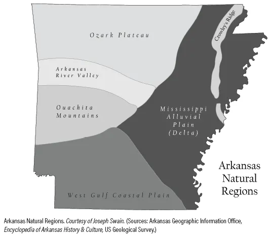 Image: Arkansas Natural Regions. Courtesy of Joseph Swain.
