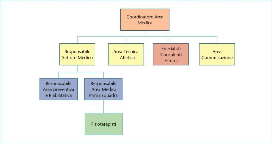 Figura 1.4 Organizzazione ottimale teorica e relazioni interne ed esterne del Coordinatore Area Medica.