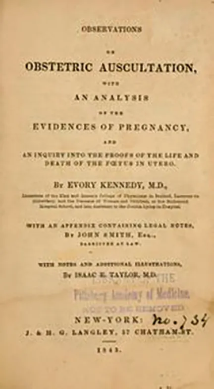 Figura 1.1 Uno dei primi testi sull’auscultazione del bat-tito fetale (Kennedy 1833).