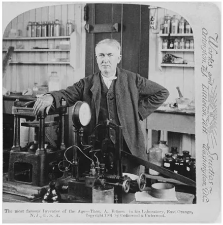 Figure 1.1 Edison in his laboratory.