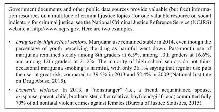 FIGURE 1.2 Examples of Social Indicators for Criminal Justice Problems