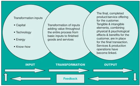 Figure 1.2 Factors within the input/output model of operations