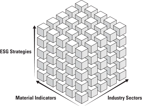 Schematic illustration of ESG Cube with intersections between factors.