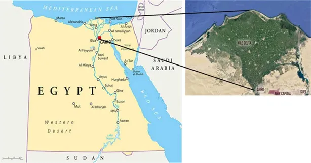Figure 1.1. The location map of the Nile Delta
