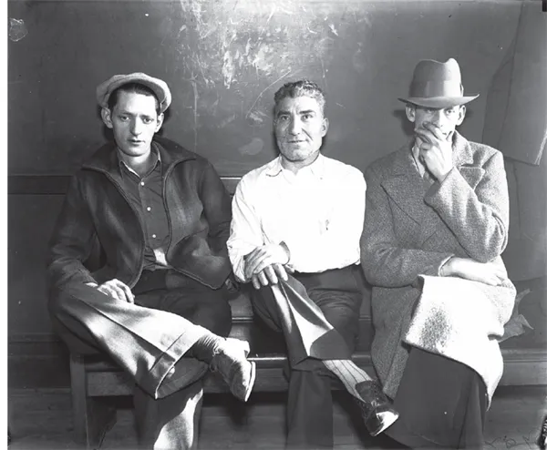 From left, Harry Cyranek, 25; Sam Circelli, 44; and escaped convict William Wrablik...
