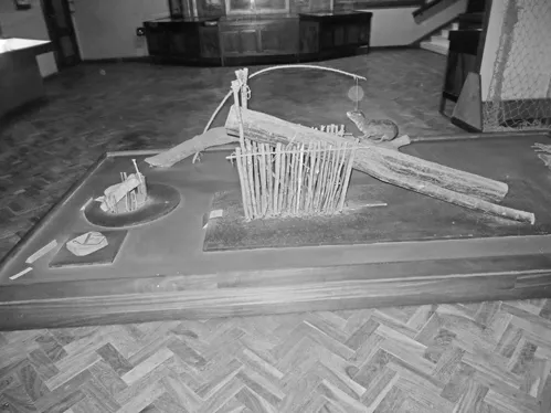 Display of old ethnographic objects in the old  Ethnographic gallery  at the  Mutare museum. The displays were non-interactive and static.