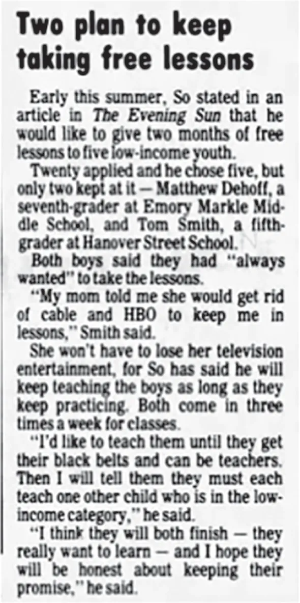 An illustration of Excerpt from the same article discussing the contest for low-income kids and mom’s offer to cut cable and HBO.