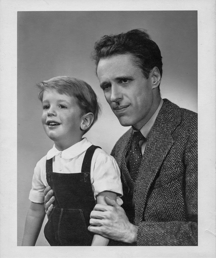 John Walker III and his young son, John Anthony Drummond Walker in black-and-white