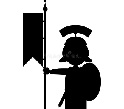Cartoon Roman Soldier Silhouette royalty free illustration
