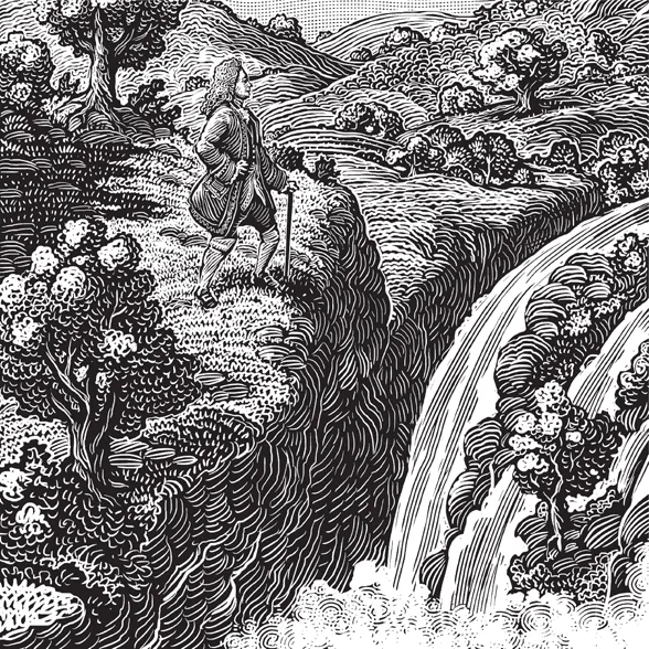 Schematic illustration of a scenery.