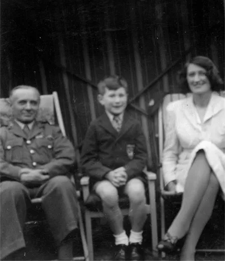 Figure 4 Peter Cook with his parents in their garden at Stoneygate, Leicester, c 1944.
