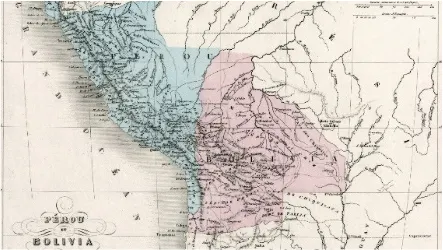 Mapa de Perú, Bolivia y el norte argentino