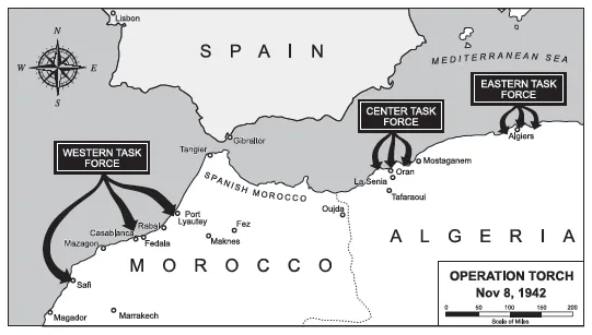 Image: Map 1. Operation TORCH, November 8, 1942