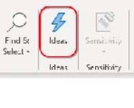 The Ideas icon is relatively new, near the right side of the Home tab.