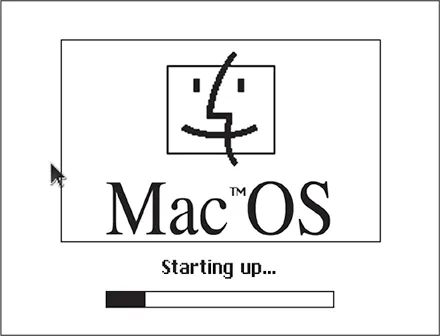 Schermata di avvio di Macintosh versione 8