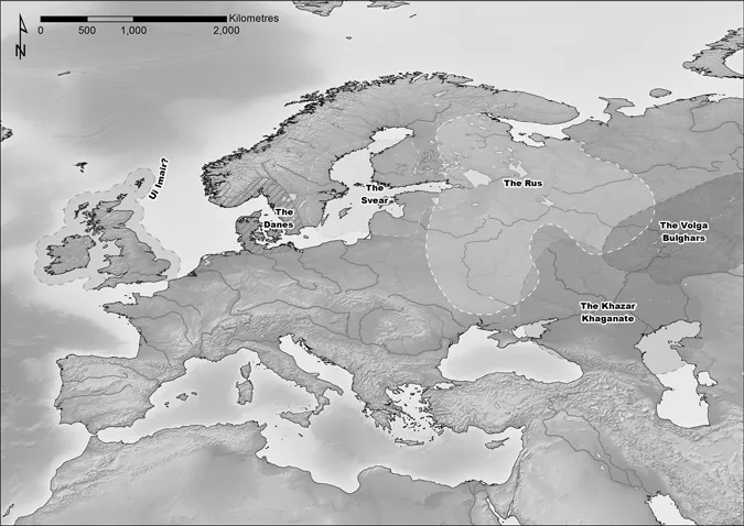 Map of Viking-Age ‘network-kingdoms’ across northern and eastern Europe, from the Uí Ímair kingdom of Ireland and Britain to the Khazar Khaganate