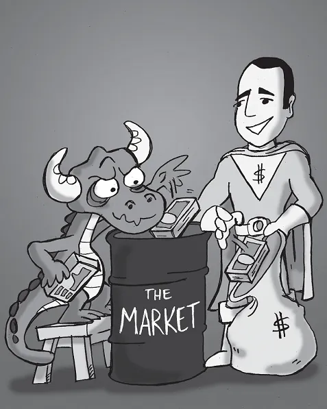Cartoon illustration shows Market Tuition.