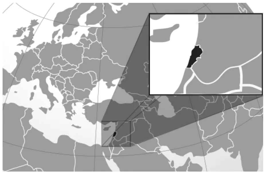 Mapa que ilustra la posición del Libano.