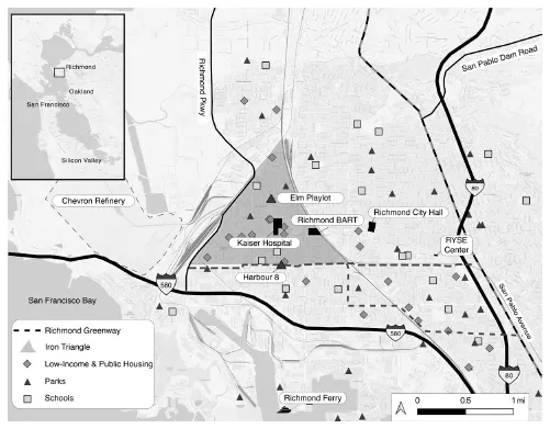 Image: Figure Box 1.1 Richmond, California, with focus on the Iron Triangle.