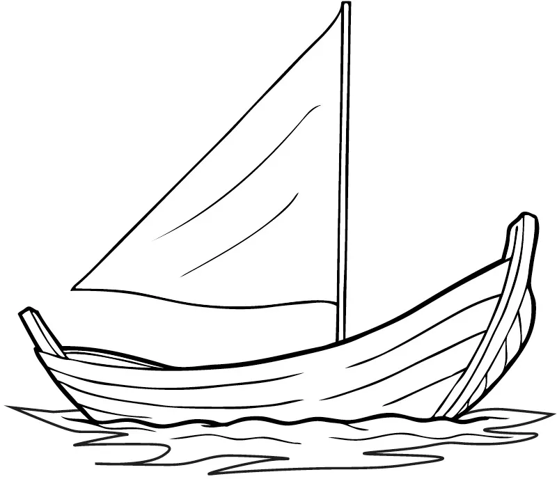 Illustration of a small boat with a sail