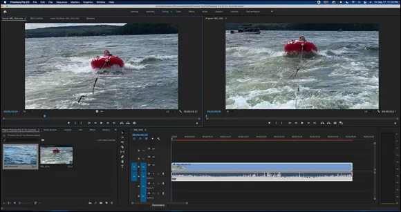 Snapshot of Premiere Pro showing the editing workspace