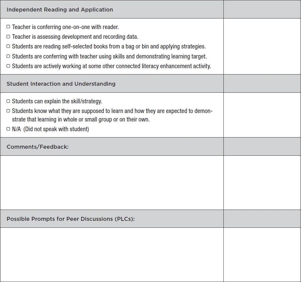 Figure 1.1 | Literacy Classroom Visit Instrument