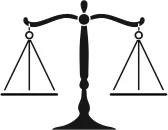 An image of the scales of justice illustrates the the concept of aequus or equity.