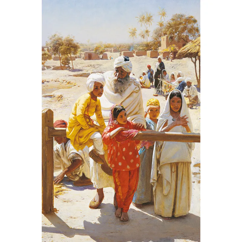 Rudolf Swoboda, Un’occhiata al treno (1892): quadro appartenente alla collezione di dipinti indiani della regina conservati nel Durbar Corridor della Osborne House.