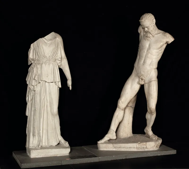 Atena e Marsia, copia romana dell’originale in bronzo eseguito da Mirone nel V secolo a.C.  