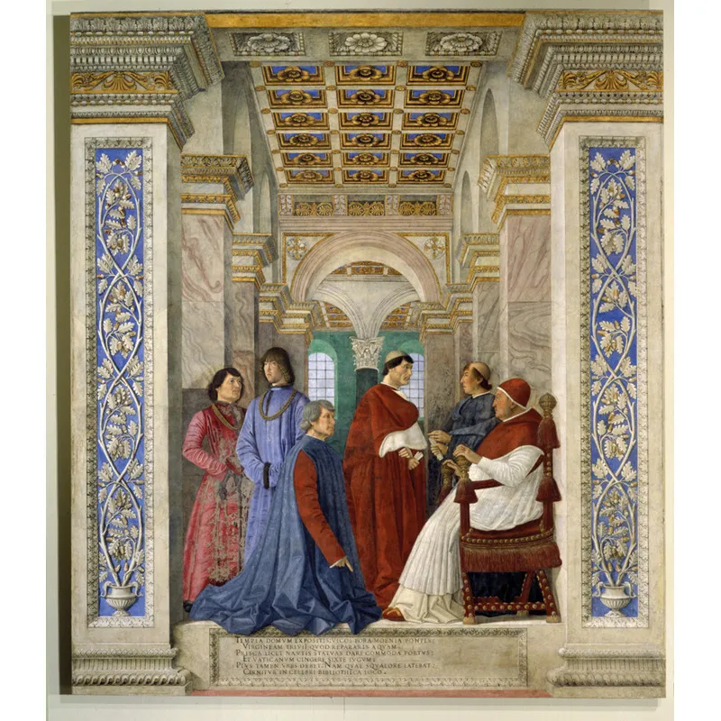 Melozzo da Forlì, Investitura del Plàtina, 1477. 