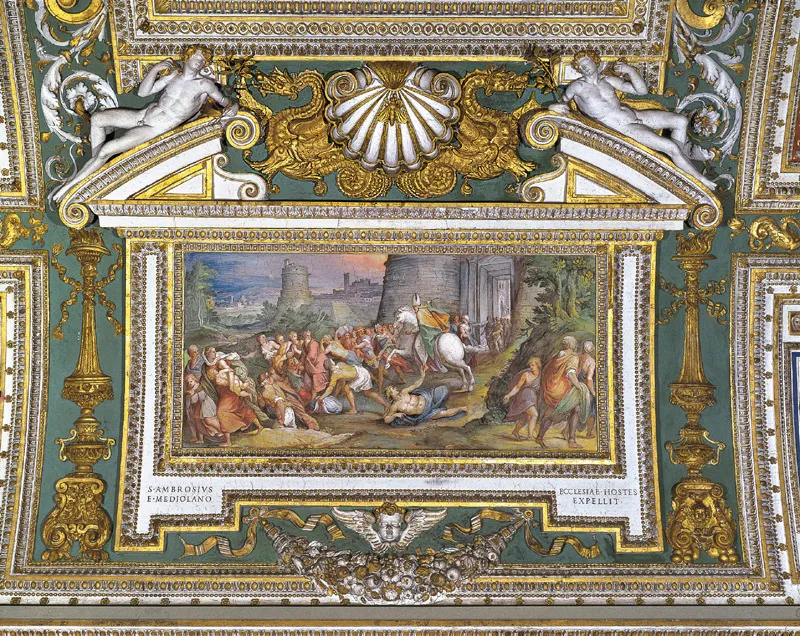 Sant’Ambrogio caccia da Milano i seguaci di Ario, 1581. 
