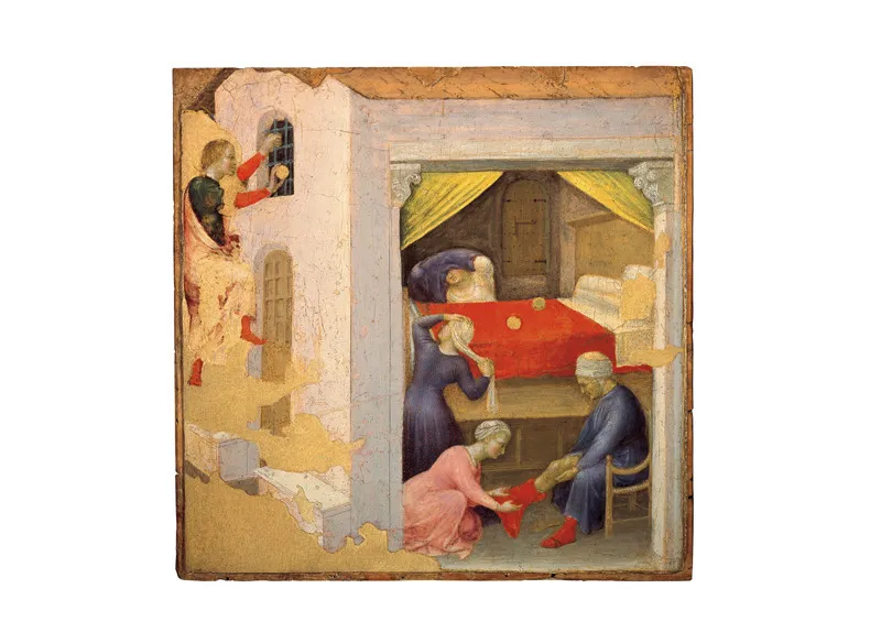 Gentile da Fabriano, pannelli della predella del polittico Quaratesi con storie di san Nicola di Bari, 1425. 