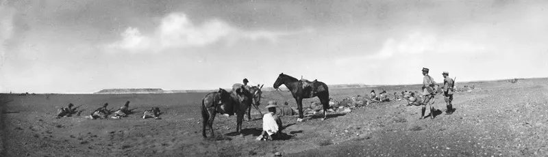 Maharuga, 24 dicembre 1913. Una fase della battaglia che sarà determinante per l’occupazione del Fezzan. (CMPA, s.f., foto n. 95)