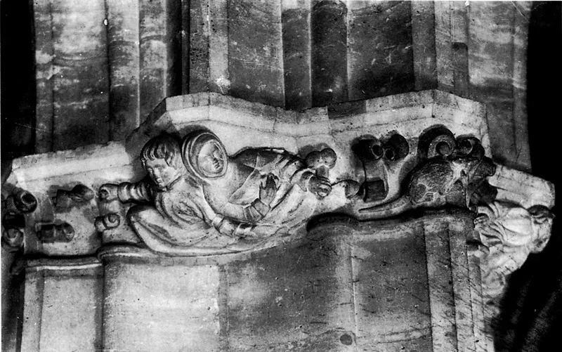 I presunti ritratti di Eloisa e Abelardo nella decorazione di un pilastro alla Conciergerie. (Foto © Roger-Viollet/Archivi Alinari)