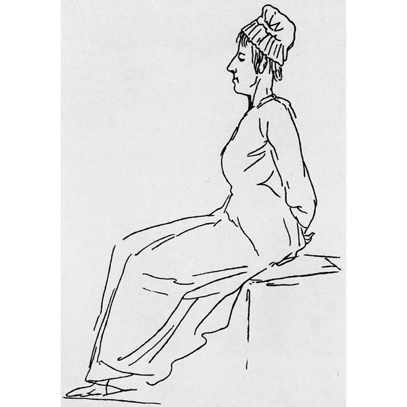 Maria Antonietta nello schizzo di Jacques-Louis David, che la ritrae mentre viene condotta alla ghigliottina.