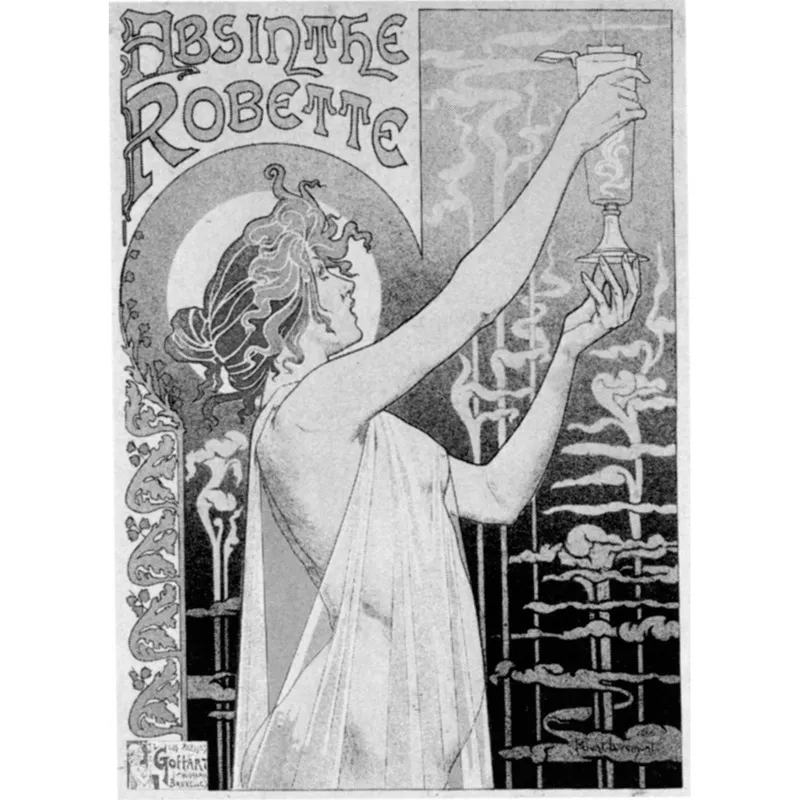 Una pubblicità dell’assenzio, liquore noto come «la fata verde». Litografia di P. Livemont (1896). Parigi, Bibliothèque des Arts Décoratifs (Foto © Mondadori Portfolio/Leemage)
