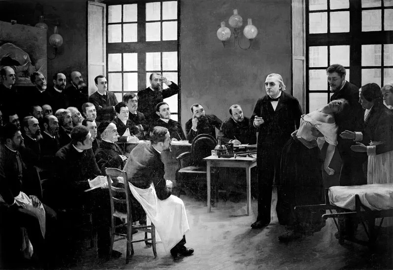 André Brouillet, Una lezione clinica con il dottor Charcot alla Salpêtrière (1887). Collezione privata (Foto © Mondadori Portfolio/Bridgeman Images)