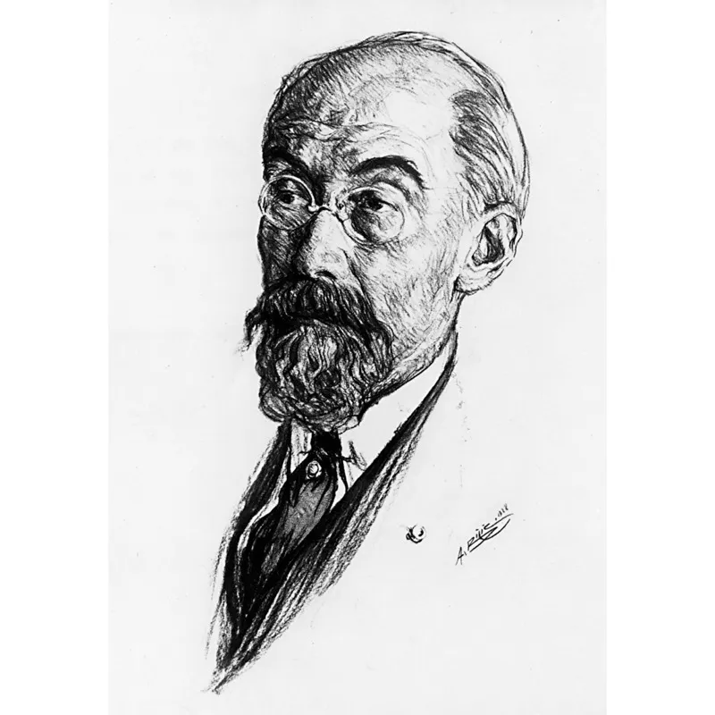 Pierre Janet, psichiatra e direttore del laboratorio di psicologia alla Salpêtrière. Disegno del 1928. (Foto © Mondadori Portfolio/Rue des Archives/Coll. Bourgeron)