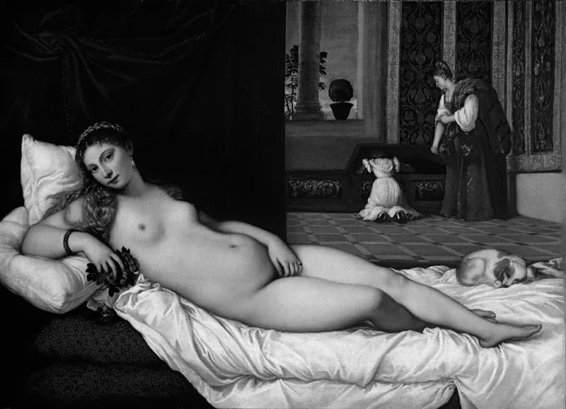 Tiziano Vecellio, Venere di Urbino (1538). Firenze, Galleria degli Uffizi (Foto © Mondadori Portfolio/Electa/A. Quattrone su concessione MIBACT)