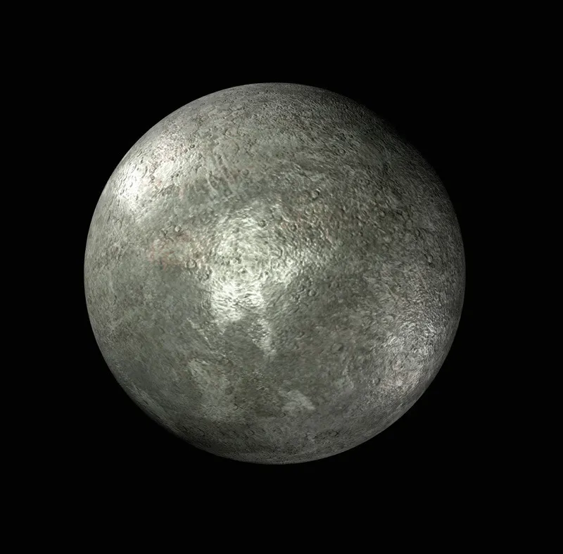 Il pianeta nano Eris. È il più grande e remoto dei tre pianeti nani del Sistema Solare (immagine creata al computer).