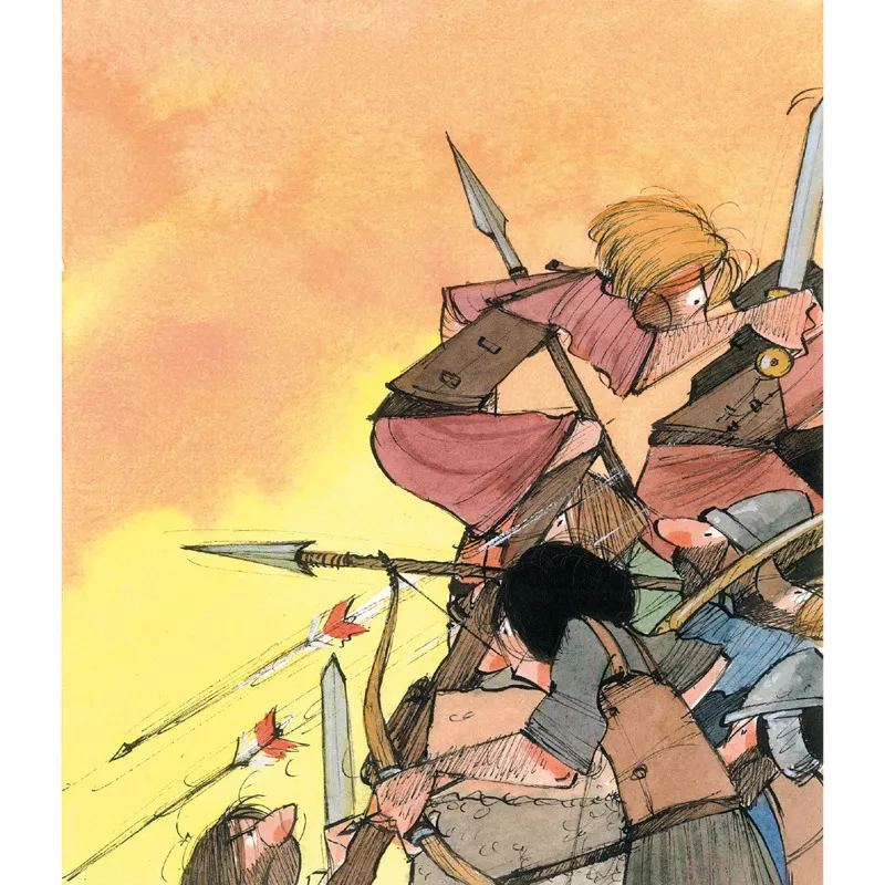 Qualcuno cerca di accostare le scale alle mura della città per irrompervi, altri lanciano dardi e pugnalano…